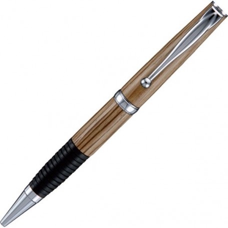 Mécanisme stylo à bille chromé avec caoutchouc Confort