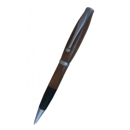 Mécanisme stylo à bille chromé avec caoutchouc Confort