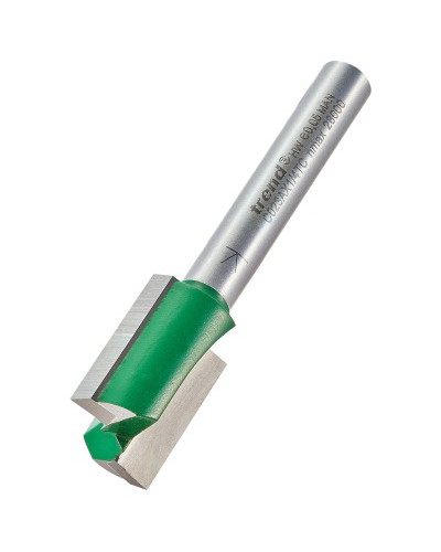Fraise droite 2 tranchants, tige 1/4", diam 14mm, HC 19mm