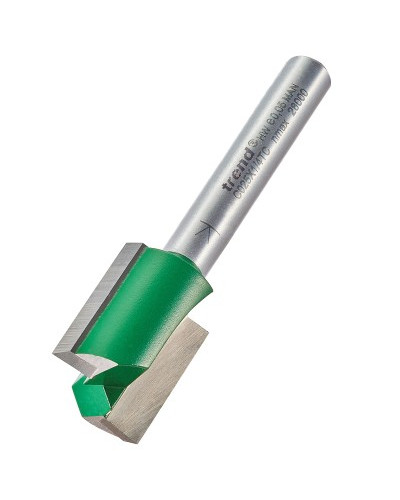 Fraise droite 2 tranchants, tige 1/4", diam 15,9mm, HC 19,1mm