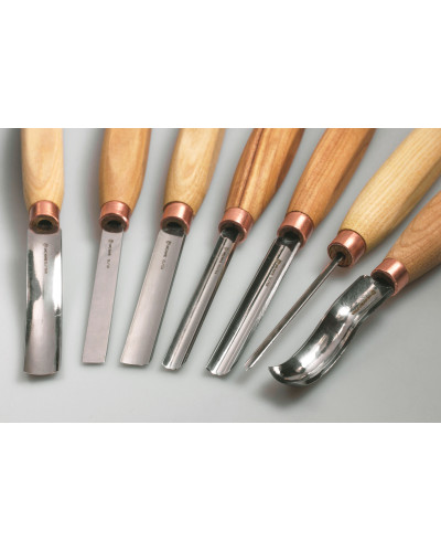 Ensemble de 7 outils avec étui et cuir d'affutage