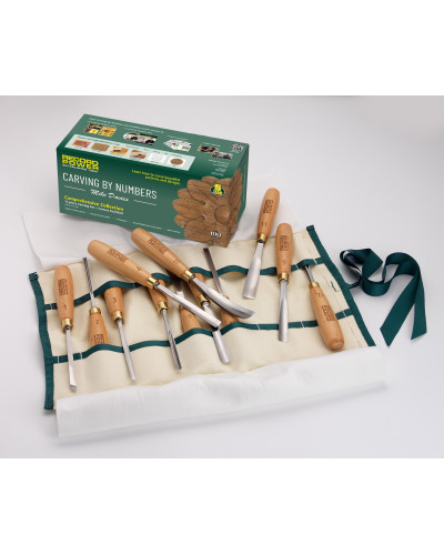 Ensemble 12 outils de sculpture sur bois