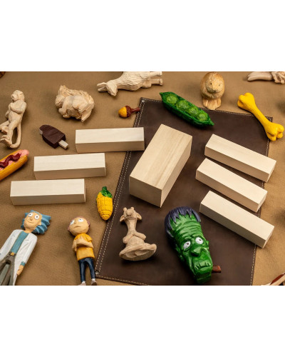 Lot de 10 morceaux de tilleul pour la sculpture sur bois