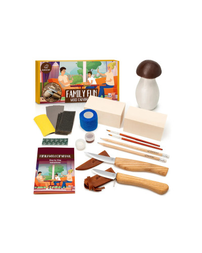 Kit sculpture bois Champignon BeaverCraft – projet famille ludique