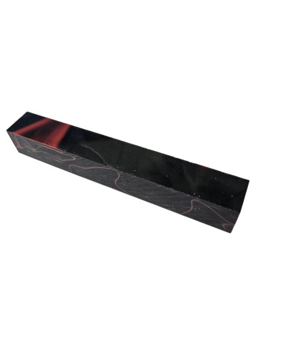 Résine Noir & Rouge 19×19×125 mm – stylos & incrustations, brillante