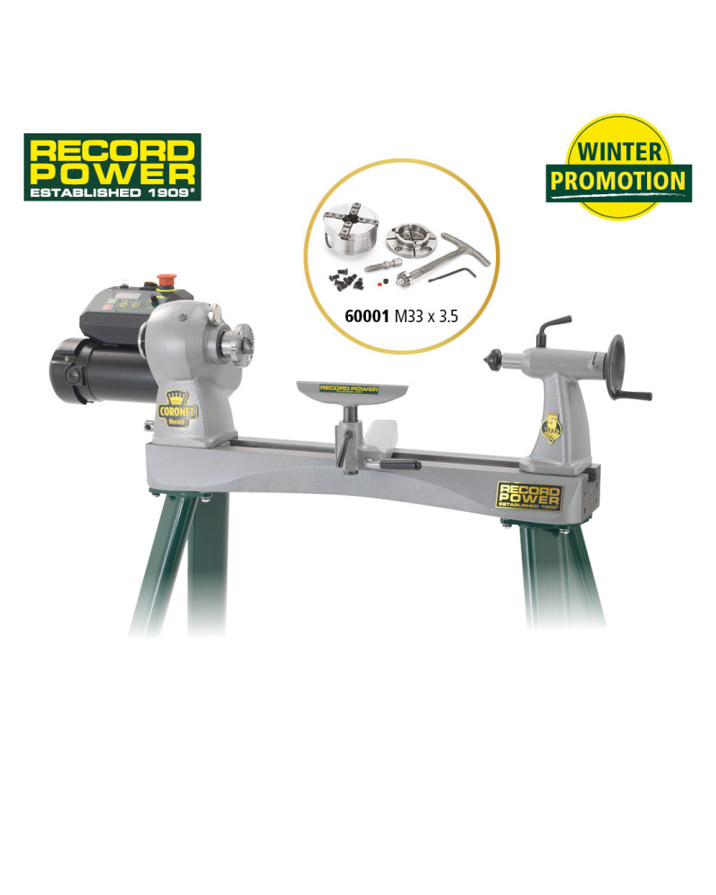 Coronet Herald + mini-mandrin SC2 offert – tour à bois M33, précis