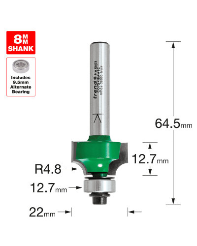 Fraise quart-de-rond Trend R4,8 mm queue 8 mm
