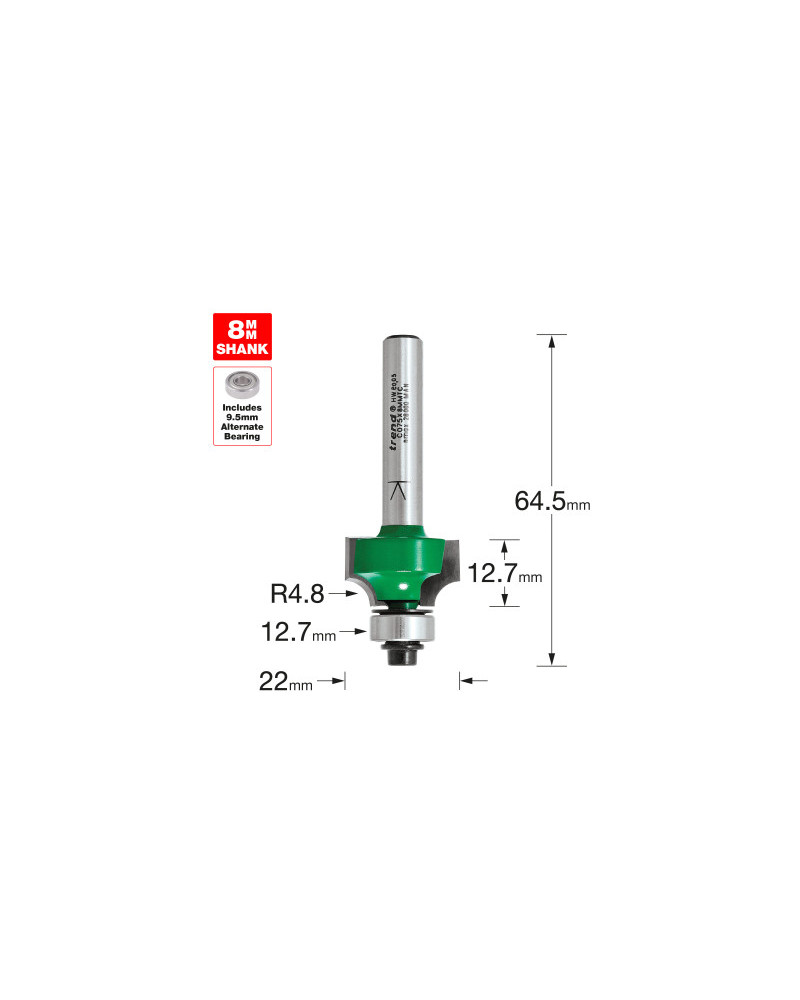 Fraise quart-de-rond Trend R4,8 mm queue 8 mm
