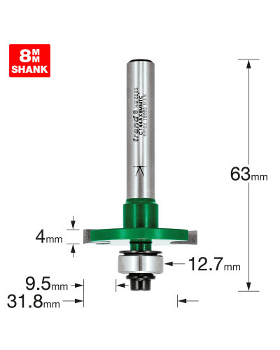 Fraise à rainurer Trend 4 mm avec roulement queue 8 mm