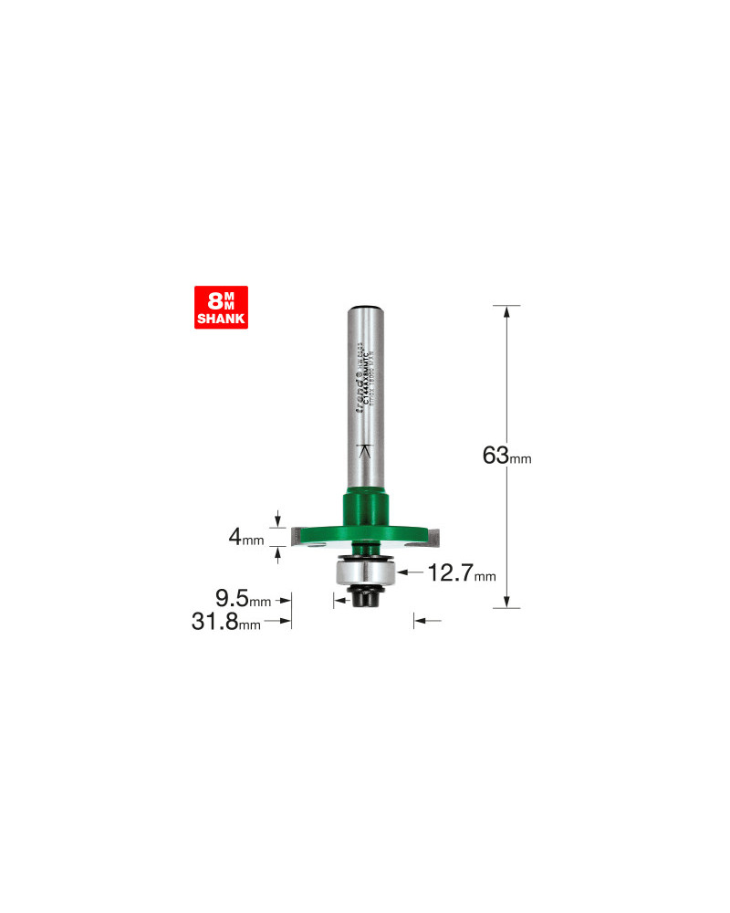 Fraise à rainurer Trend 4 mm avec roulement queue 8 mm