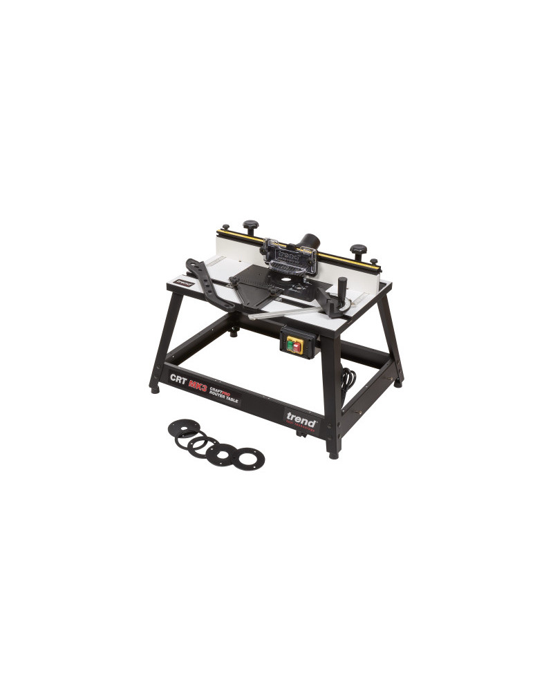 table de défonceuse d’établi Trend CRT MK3 EURO 230V avec guide réglable et plaque aluminium